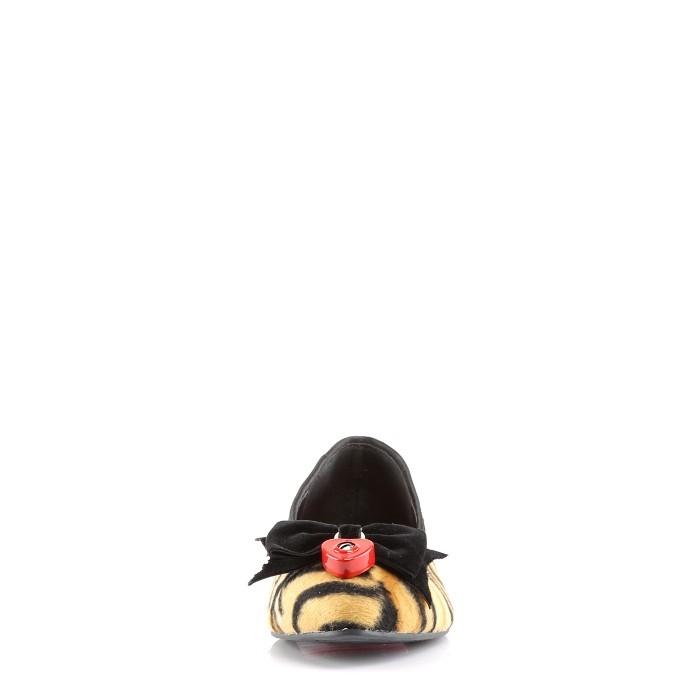 demonia デモニア ぺたんこ フラットシューズ バレエシューズ トラ柄 タイガープリント アニマル柄 南京錠 小さいサイズ 大きいサイズ レディース メンズ 取寄 | Pleaser | 01