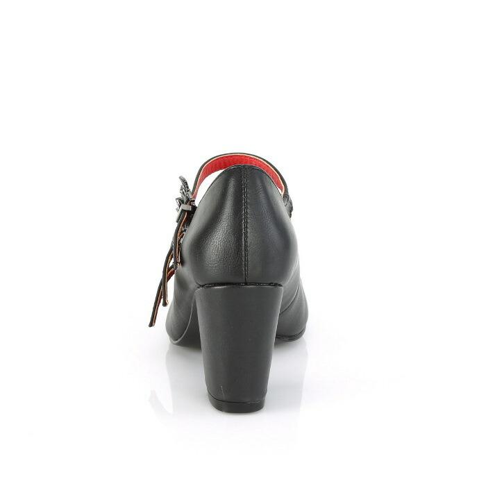 demonia デモニア パンプス 7.5 cm ヒール 黒 ブラック バット バックル ストラップ 小さいサイズ 大きいサイズ ブロックヒール 靴 レディース メンズ 取寄 | Pleaser | 03