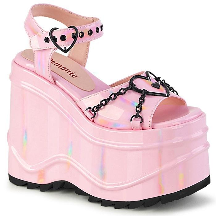 DEMONIA デモニア 厚底 ピンク Pleaser demonia デモニア サンダル 厚底 15 cm ヒール ピンク