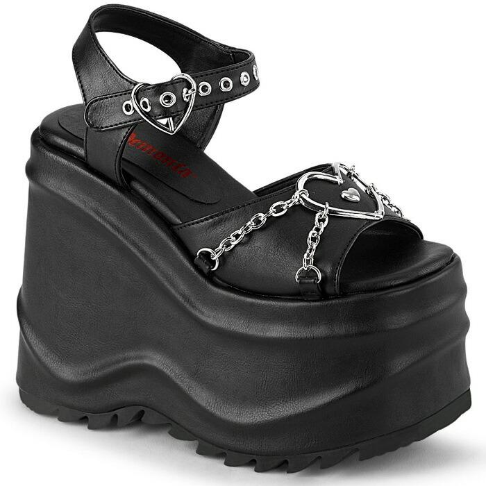 Pleaser demonia デモニア サンダル 厚底 15 cm ヒール 黒 ブラック 合 
