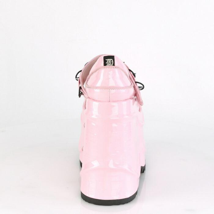 demonia デモニア パンプス 厚底 ウェッジソール 15 cm ヒール ピンク ホログラム エナメル 甲ベルト 小さいサイズ 大きいサイズ 靴 レディース メンズ 取寄 | Pleaser | 03