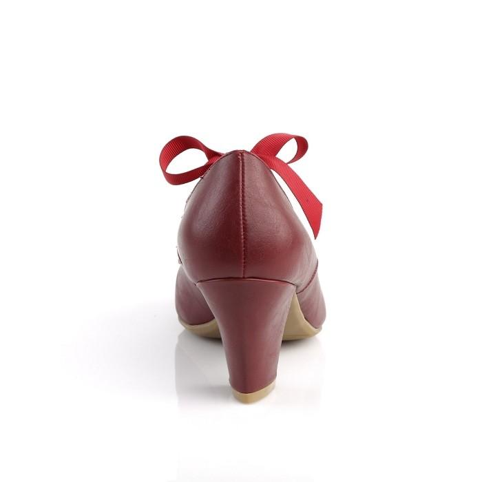 Pleaser プリーザー ローヒール パンプス 6.5 cm ヒール 低め バーガンディー 大きいサイズ 小さいサイズ レディース メンズ リボン ハートカットアウト 靴 取寄 | Pleaser | 03