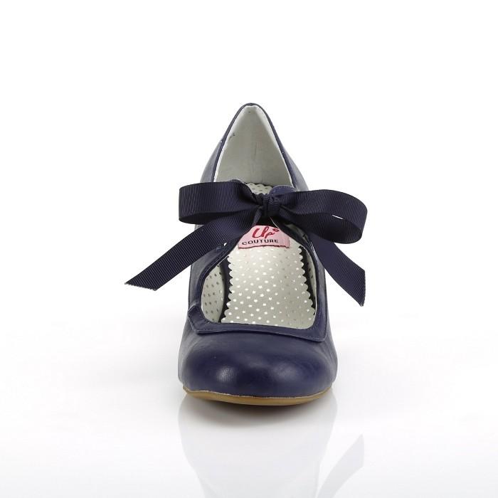 Pleaser プリーザー ローヒール パンプス 6.5 cm ヒール 低め ネイビーブルー 大きいサイズ 小さいサイズ レディース メンズ リボン ハートカットアウト 靴 取寄 | Pleaser | 01