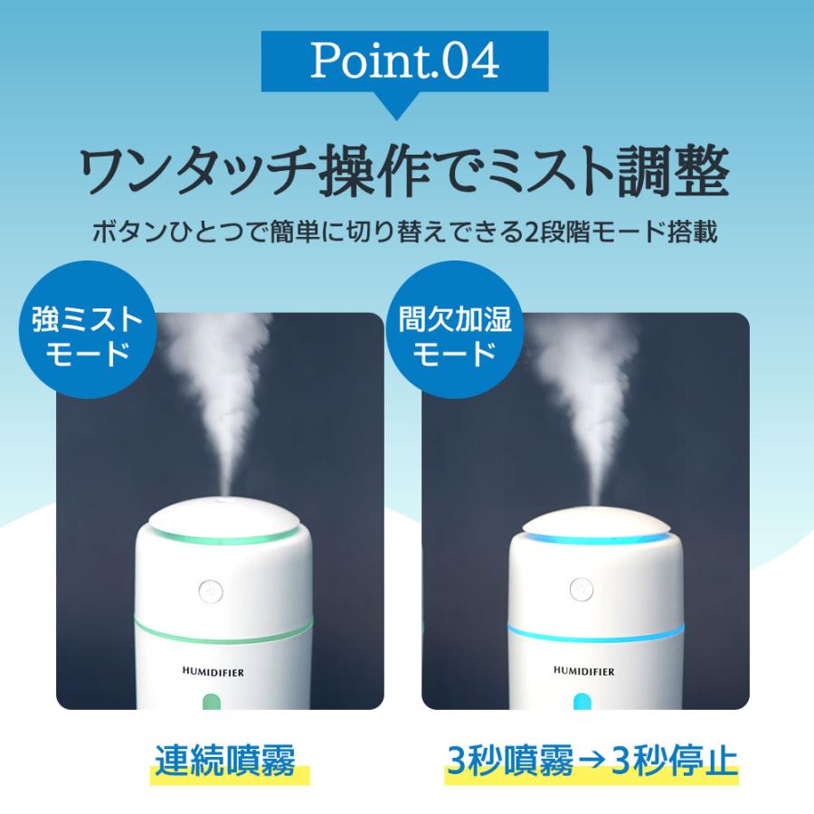 2025新登場】 加湿器 卓上 小型 Type-C充電式 卓上加湿器 除菌 大容量