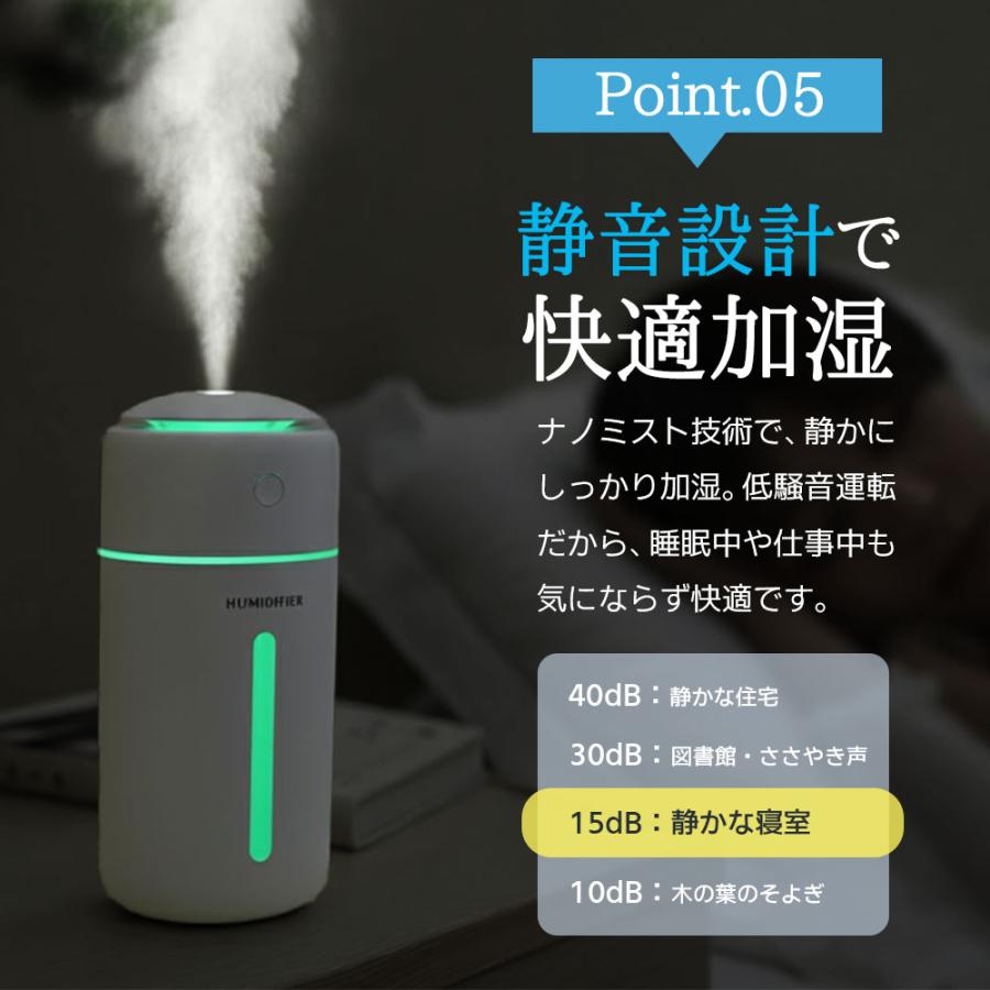 2025新登場】 加湿器 卓上 小型 Type-C充電式 卓上加湿器 除菌 大容量