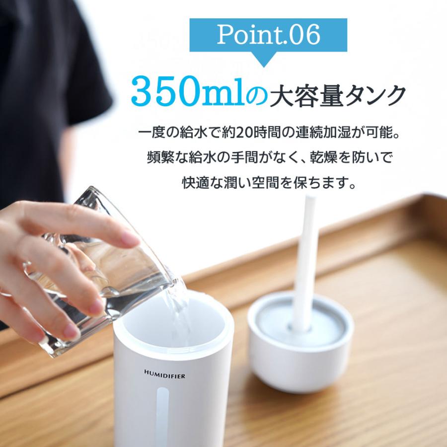 2025新登場】 加湿器 卓上 小型 Type-C充電式 卓上加湿器 除菌 大容量