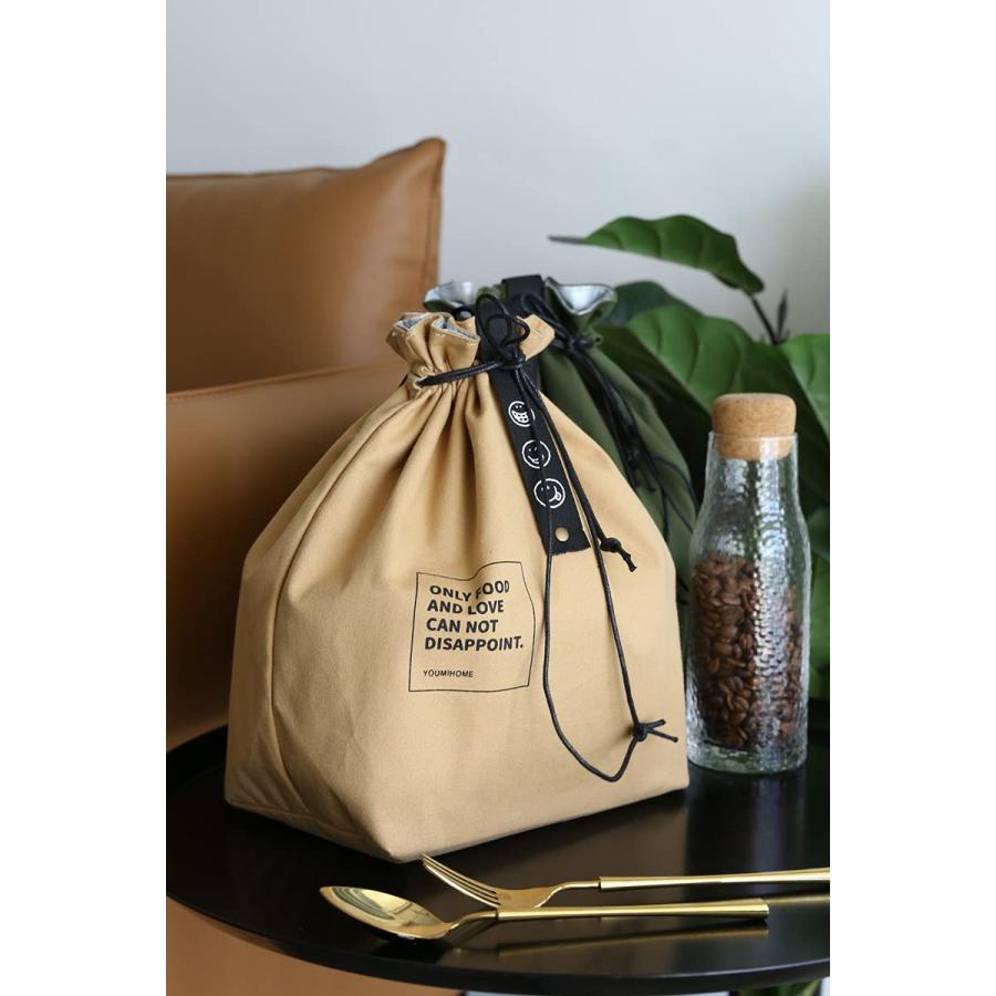 ランチバッグ 弁当袋 巾着バッグ 保冷バッグ コットンキャンバス生地 冷蔵トートバッグ スタイリッシュでシンプル 無地 仕事 学校 持ち運びが簡単 |  | 12