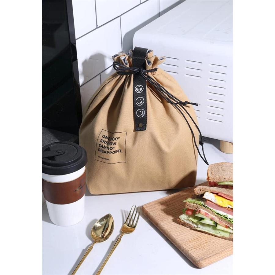 ランチバッグ 弁当袋 巾着バッグ 保冷バッグ コットンキャンバス生地 冷蔵トートバッグ スタイリッシュでシンプル 無地 仕事 学校 持ち運びが簡単 |  | 06