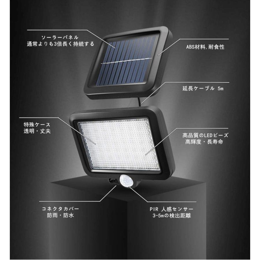 センサーライト 屋外 56LED×2ソーラーライト 5Mケーブル センサーライト 屋外 56LED×2ソーラーライト 5Mケーブル