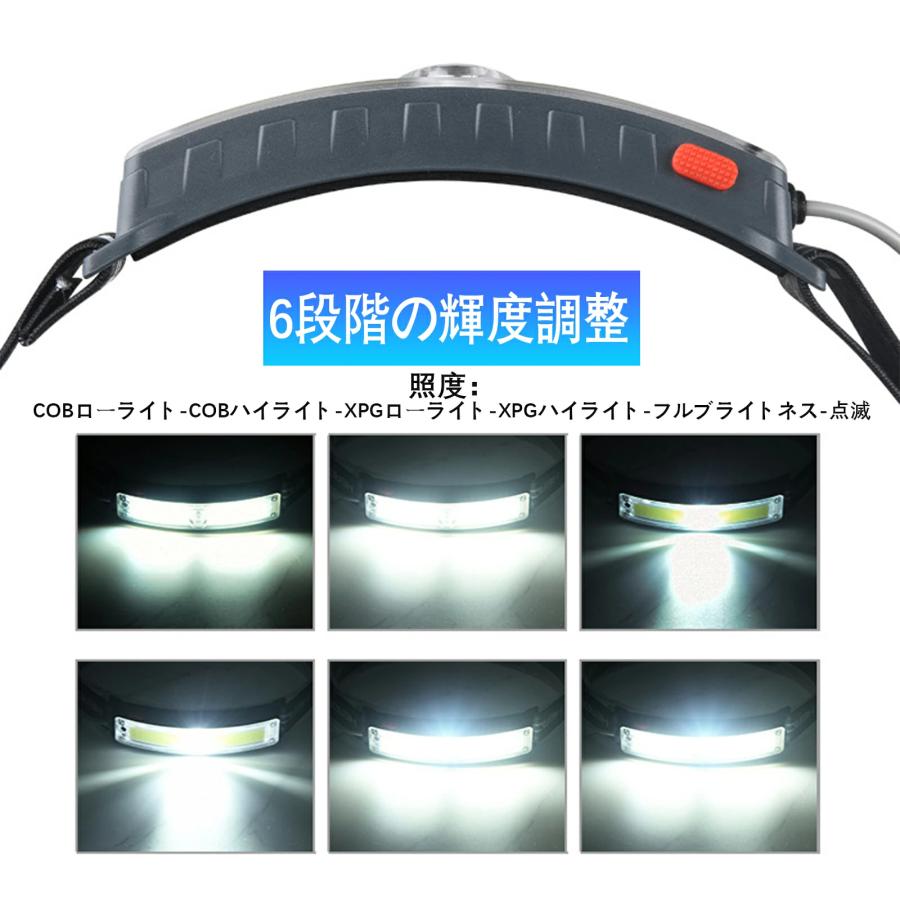 ヘッドライト LED ヘッドライト usb-c充電式 アウトドア用 ヘッドランプ ネックライト【XPG+COB 高輝度】 明るさ800ルーメン センサー機能1200mAh｜dina｜09