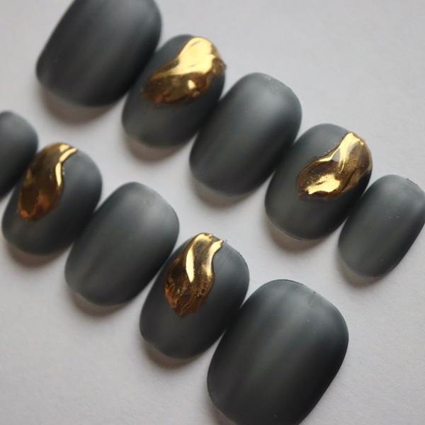 ジェルネイルチップ 付け爪 ショート ロング マットクリアシンプル