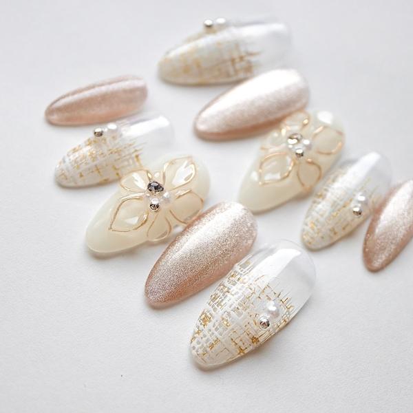 ジェルネイルチップ 付け爪 ショート ロング サイズオーダー ベージュ