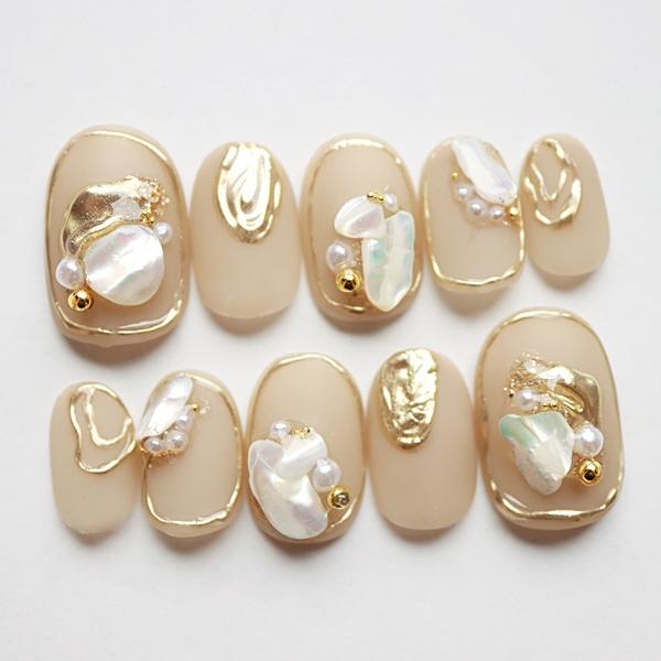 ジェルネイルチップ グリーン カラフルシェル ショート つけ爪 デザイン El181 Dinaネイル 通販 Yahoo ショッピング