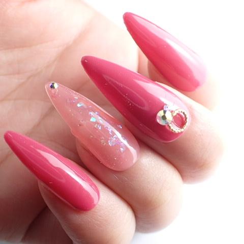 ジェルネイルチップ ローズ乱ホロ埋込みネイル ピンク 付け爪 つけ爪 El8 Dinaネイル 通販 Yahoo ショッピング