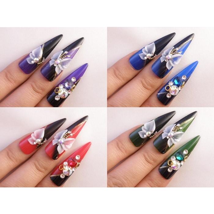 ネイルチップ 和風成人式3d蝶アート サイズオーダー ハンドメイド デザインつけ爪 ロング 着物 和柄 成人式 L77 Dinaネイル 通販 Yahoo ショッピング