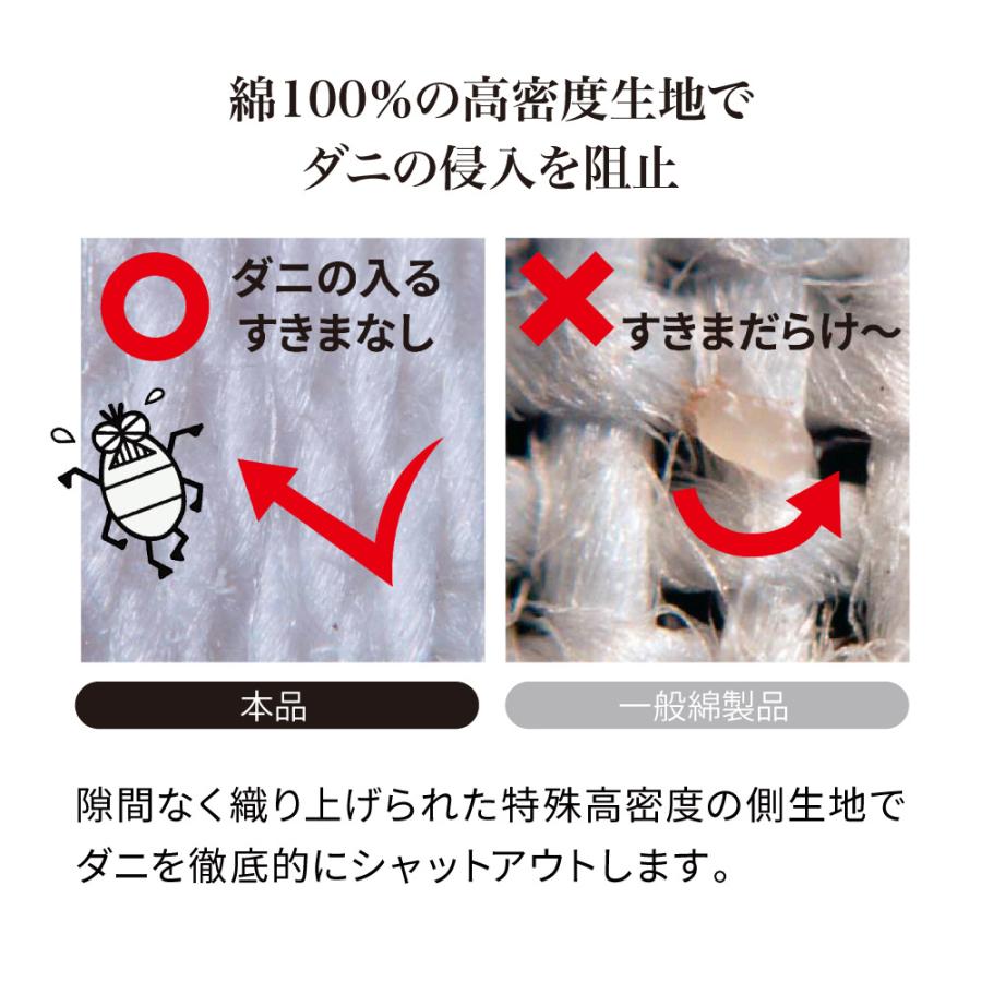 綿100％生地のダニゼロック布団 お得なベッド用シングル3点セット 敷きパッド ベッドパッド 625008 ディノス_7