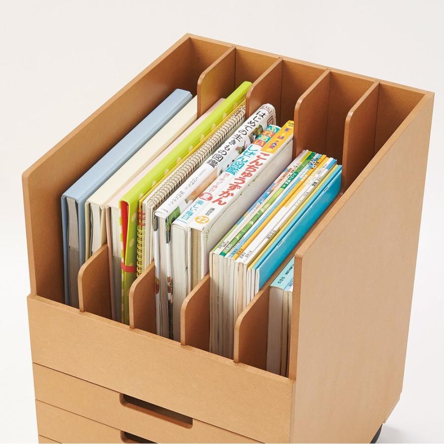 家具 収納 ホームオフィス家具 サイドチェスト プリンター台 【ファイル&オープン】テーブル上がいつも片付く リビング学習ワゴン 620103|dinos-kagu|04