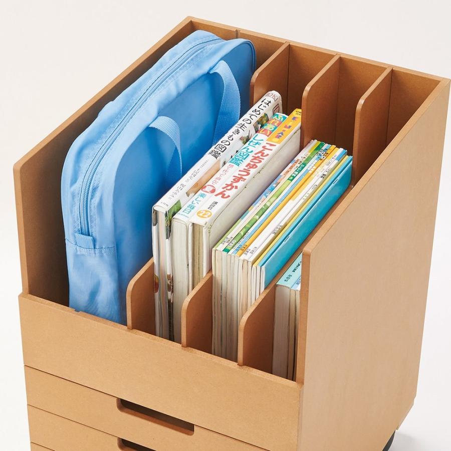 家具 収納 ホームオフィス家具 サイドチェスト プリンター台 【ファイル&オープン】テーブル上がいつも片付く リビング学習ワゴン 620103|dinos-kagu|05