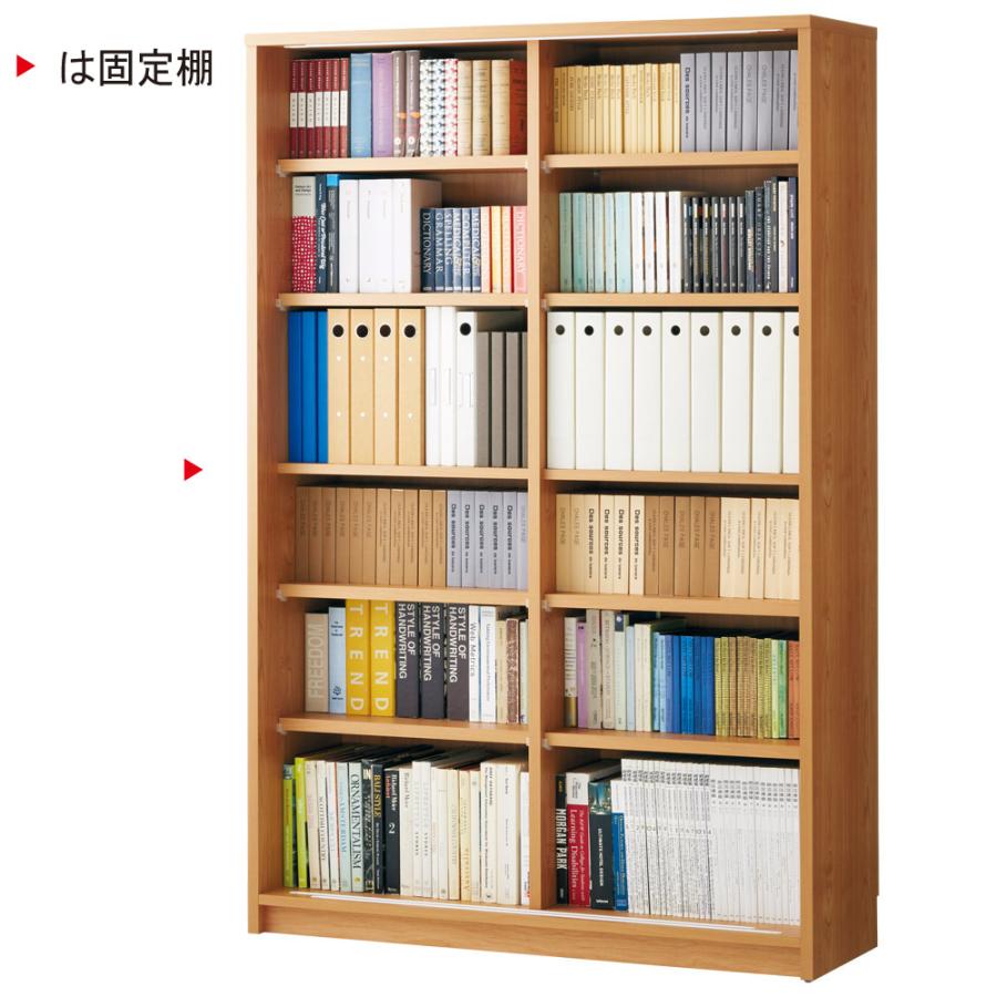 組立不要 アルダー引き戸頑丈本棚 幅120.5cm ハイタイプ 本棚 ラック シェルフ ウッドラック 木製シェルフ 643936 ディノス_4