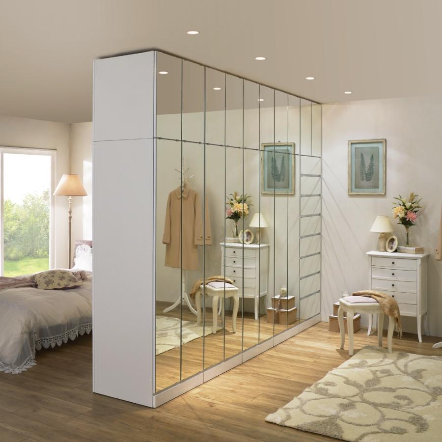 dinos（ディノス） 壁面間仕切りミラーワードローブ タワーチェスト 幅