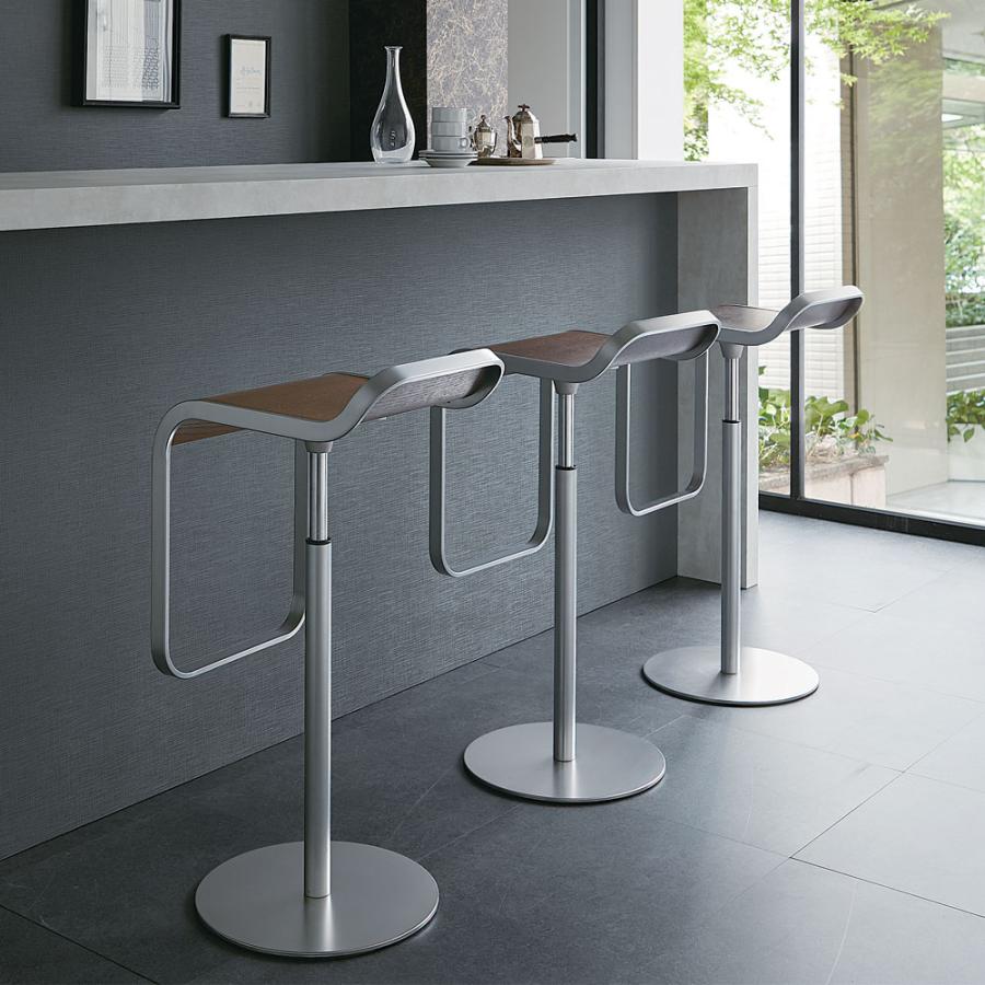 ラパルマ レム カウンタースツール ハイタイプ 板座 昇降式 AZUMI C