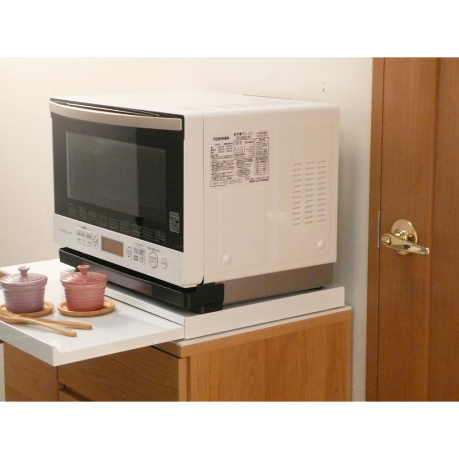 キッチン 家電 キッチン用品 キッチングッズ 調理台上 シンクまわり小物 家具 家電周りでの調理をサポートするレンジ下スライドテーブル 幅45高さ4.5cm 709405|dinos-kagu|03