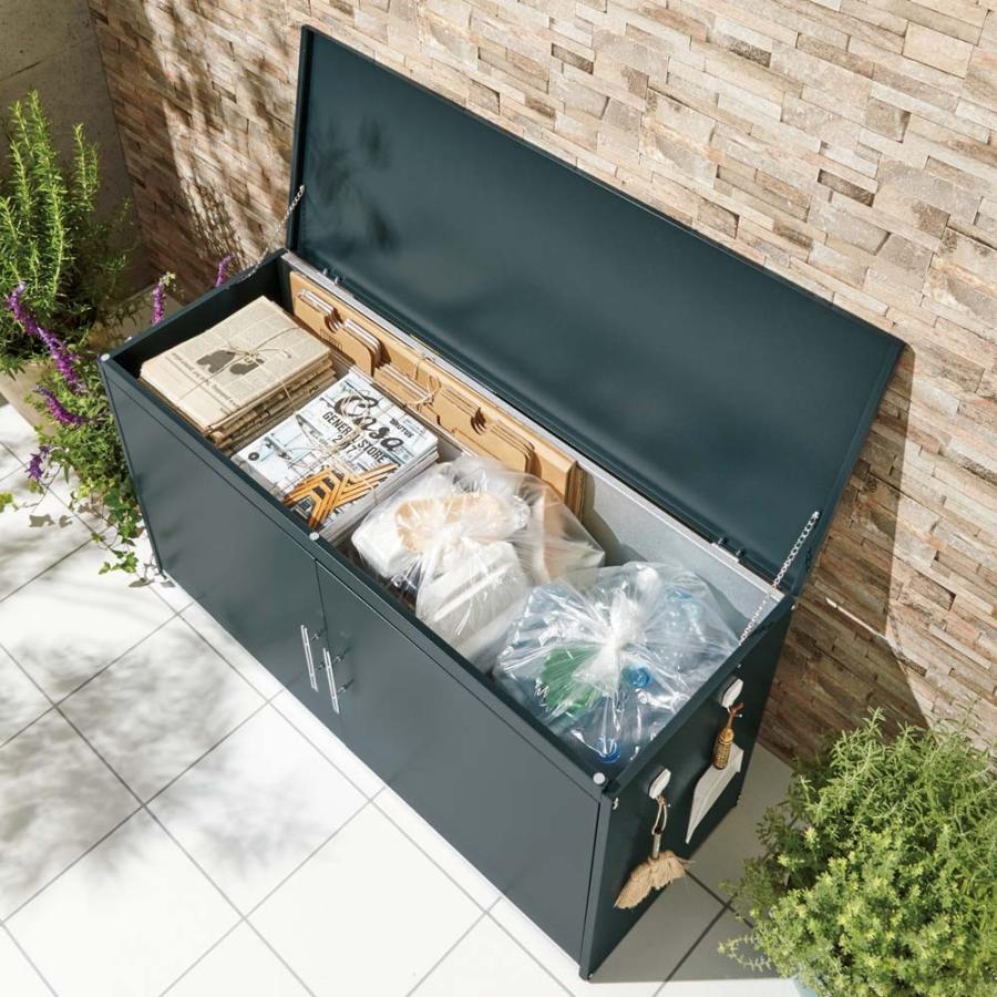 ガーデニング フラワー ガーデニング用品 エクステリア ゴミ箱 ゴミ保管庫 モダン2面開閉ダスト収納庫 幅100cm 容量230l 6509 ディノス家具yahoo ショッピング店 通販 Yahoo ショッピング