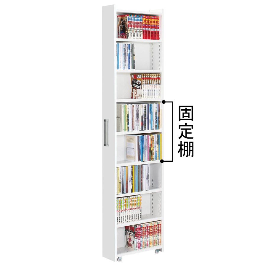 家具 収納 本棚 ラック シェルフ CDラック DVDラック 1cmピッチ スライド式すき間収納ワゴン単体 幅16cm (DVD収納&コミック・漫画本収納用) 644826|dinos-kagu|05