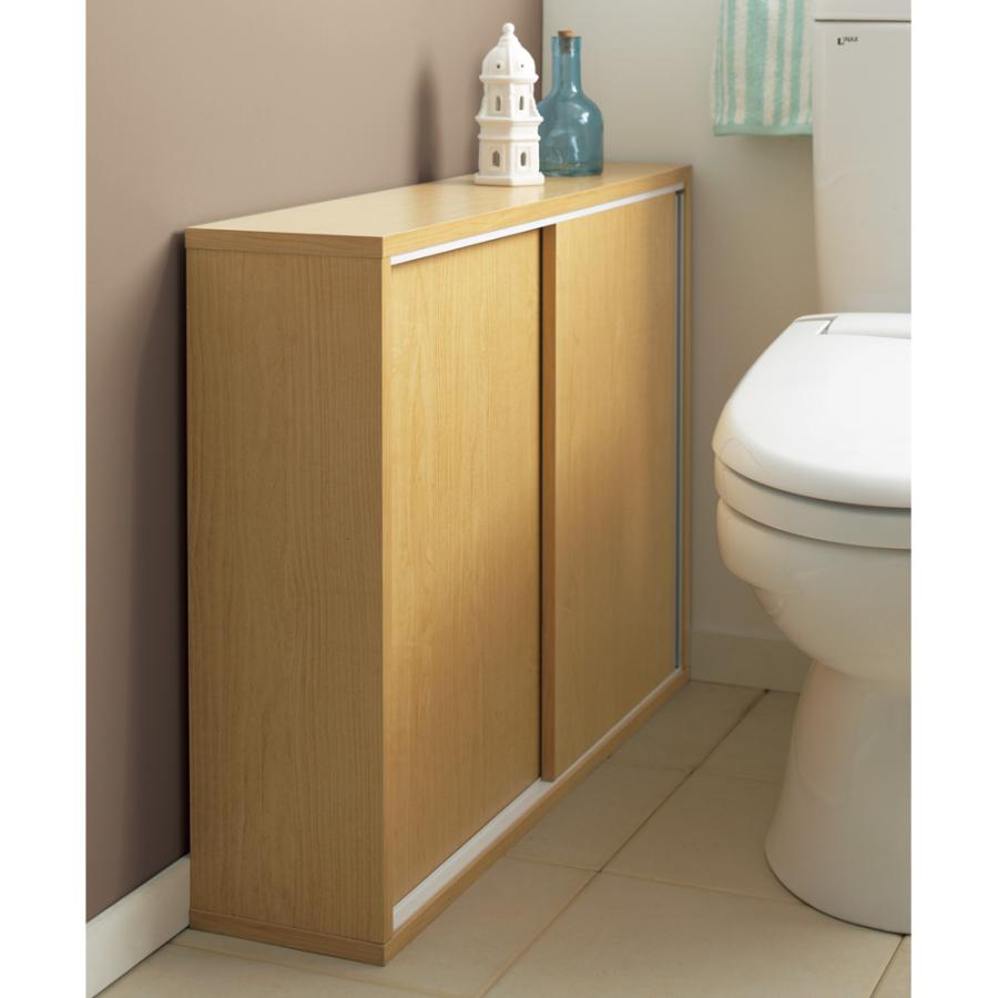 家具 収納 トイレ収納 洗面所収納 トイレラック サニタリー雑貨 トイレ収納庫 引き戸タイプ 幅85cm 4段 ディノス家具yahoo ショッピング店 通販 Yahoo ショッピング