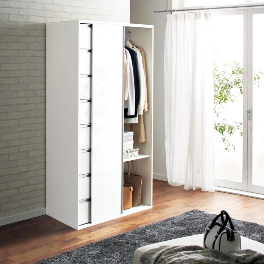 dinos（ディノス） 衣類をまとめて収納できる光沢仕上げタワーチェスト