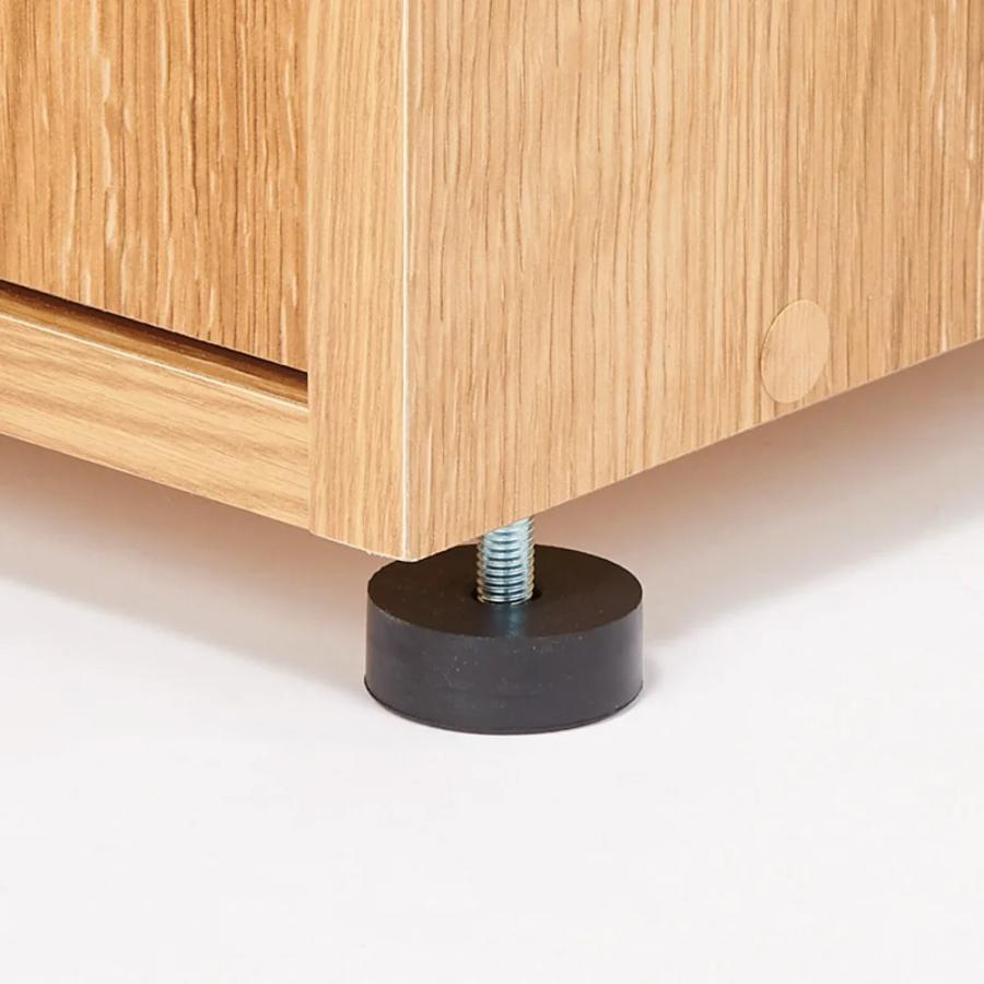 【引き取り歓迎】木製靴箱 天然木調引き戸シューズボックス ロー（高さ92cm） 幅114cm奥行40cm