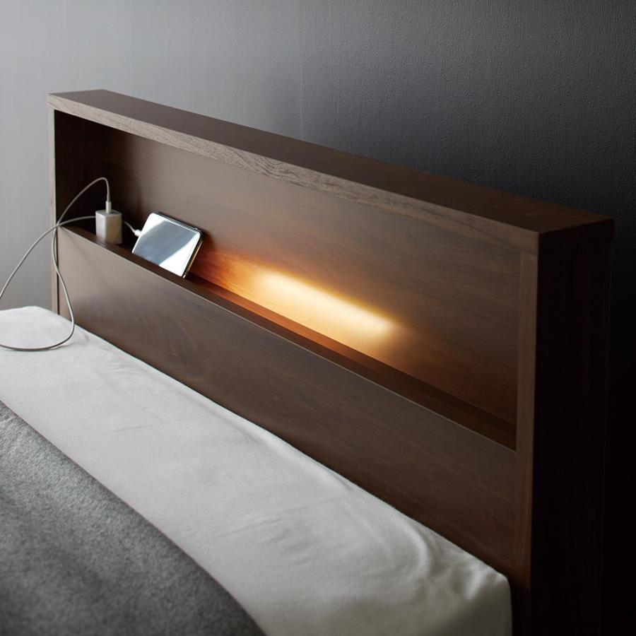 ≪セミダブル≫France Bed/フランス ベッド LED照明マットレス付ベッド ベッド 木製ベッド H95223_1
