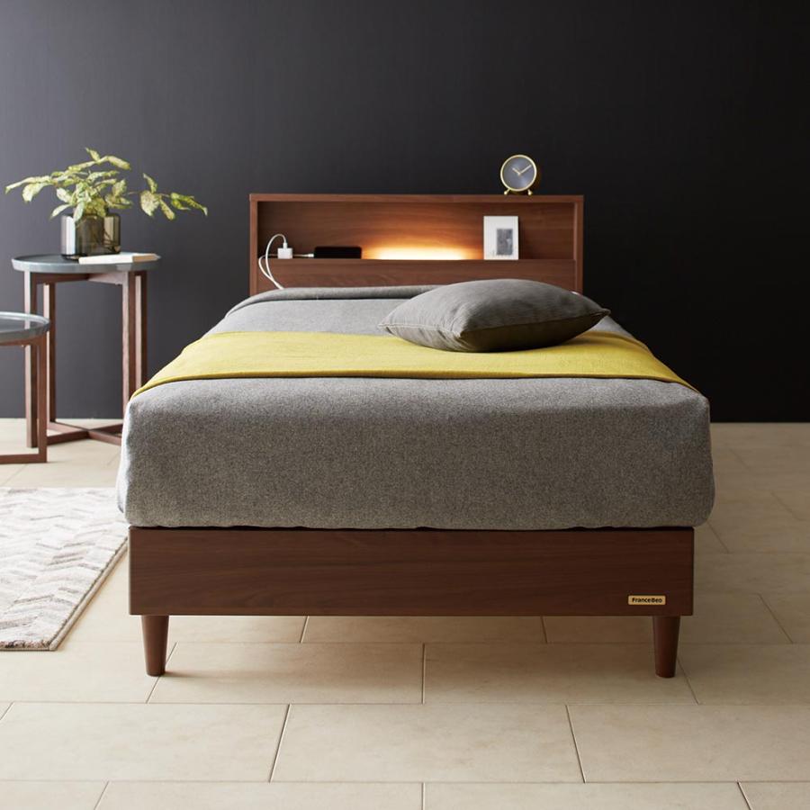 ≪セミダブル≫France Bed/フランス ベッド LED照明マットレス付ベッド ベッド 木製ベッド H95223_6