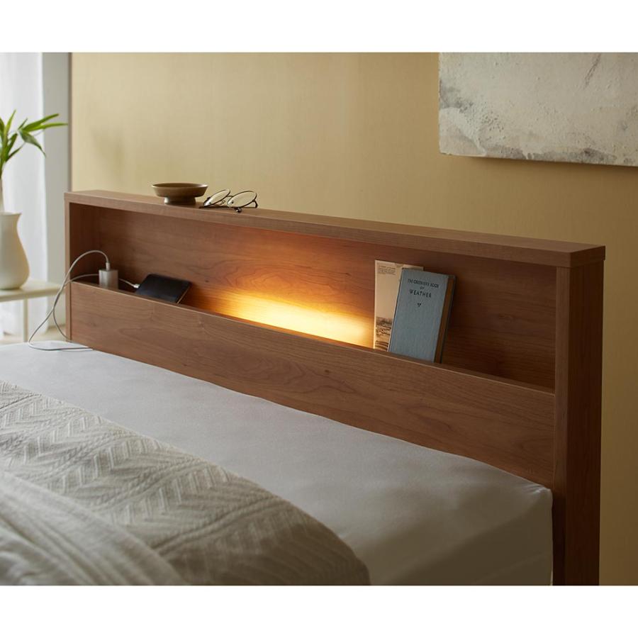 ≪セミダブル≫France Bed/フランス ベッド LED照明マットレス付ベッド ベッド 木製ベッド H95223_7