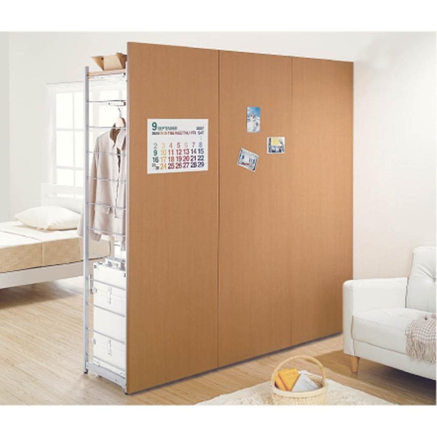 手軽に間仕切り パネル収納 「ミラータイプ」 棚4枚・幅120cm リビング収納 パーテーション 間仕切り 640323_4