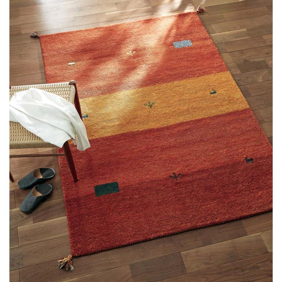 カーテン 敷物 ソファカバー カーペット ラグ マット 絨毯 約200×250cm（Gabbeh/ギャベ インド製 ラグ） H17909