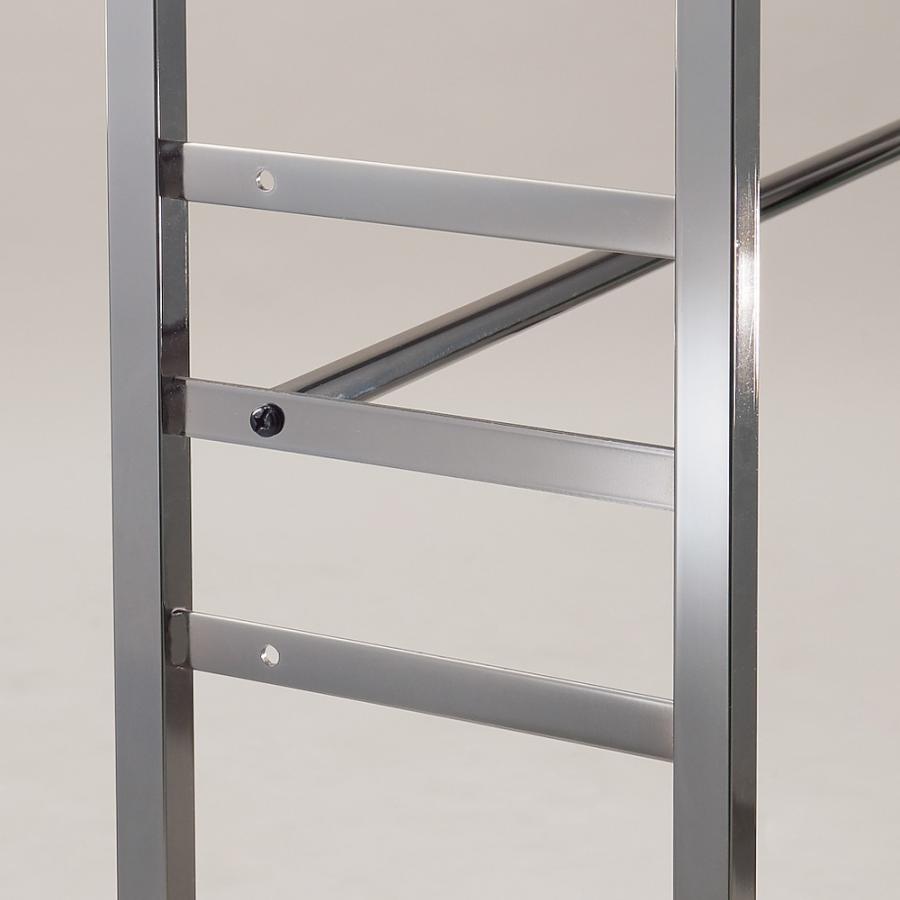 奥行30cm 光沢ブラッククローゼットハンガーラック ロータイプ・幅140-250cm 衣類収納 クローゼットハンガー カバー 644664
