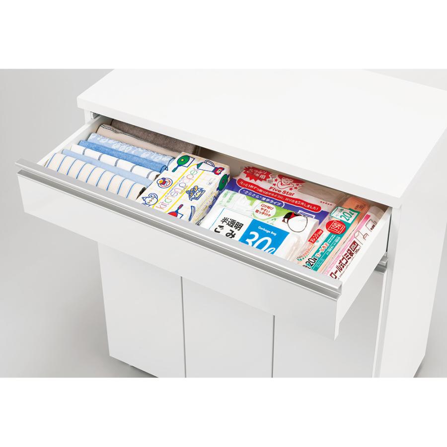 【3分別】ペールのふたが自動で開閉する 分別ダストワゴン 幅75cm ダストボックス キッチン 分別 630531 ディノス_3