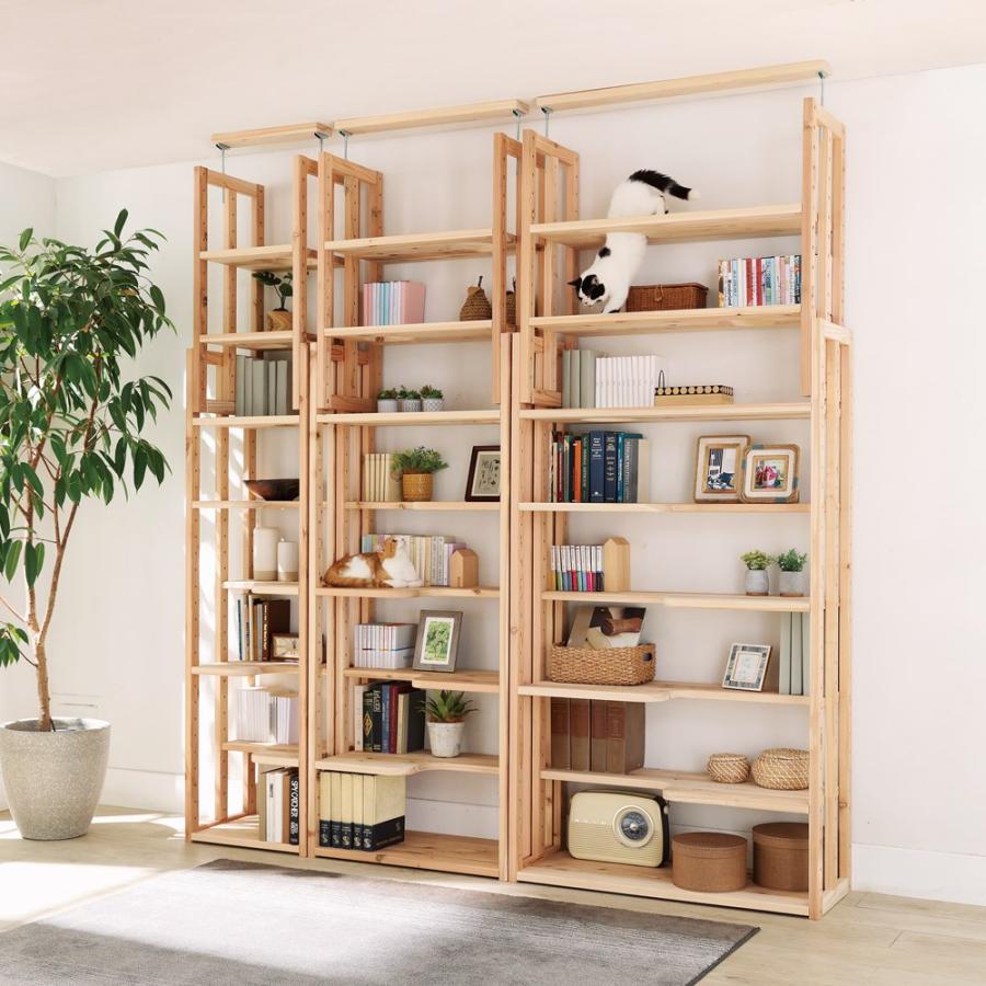 旅行用品 ホビー ペット ペット用品 猫と暮らす家具 家具 収納 本棚 国産天然杉のネコも遊べるオープンラック 突っ張りタイプ 幅102cm 高さ1 272cm ディノス家具yahoo ショッピング店 通販 Yahoo ショッピング