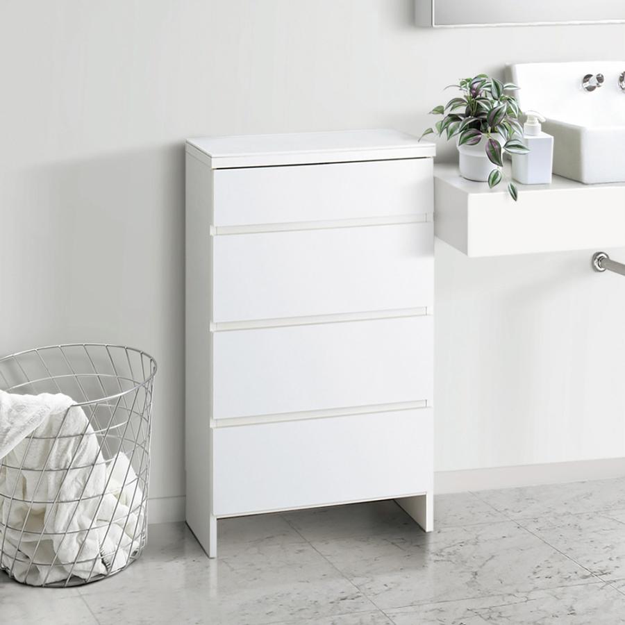 公式店舗 家具 収納 トイレ収納 洗面所収納 汚れに強い人工大理石トップ 天板 の薄型ランドリーチェスト 幅45cm 国産 Atempletonphoto Com