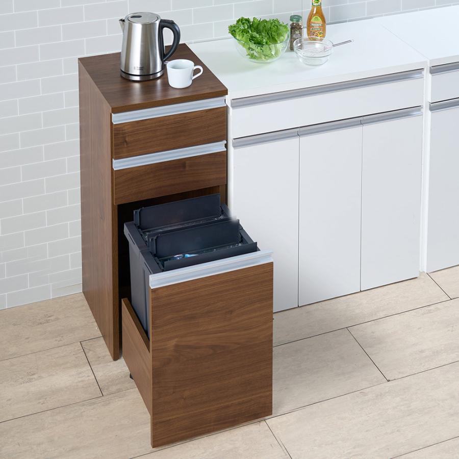 家具 収納 キッチン収納 食器棚 キッチン隙間収納 分別ごみ箱付きすき間収納庫 3分別ロータイプ 奥行61高さ85cm 6602 最高級のスーパー
