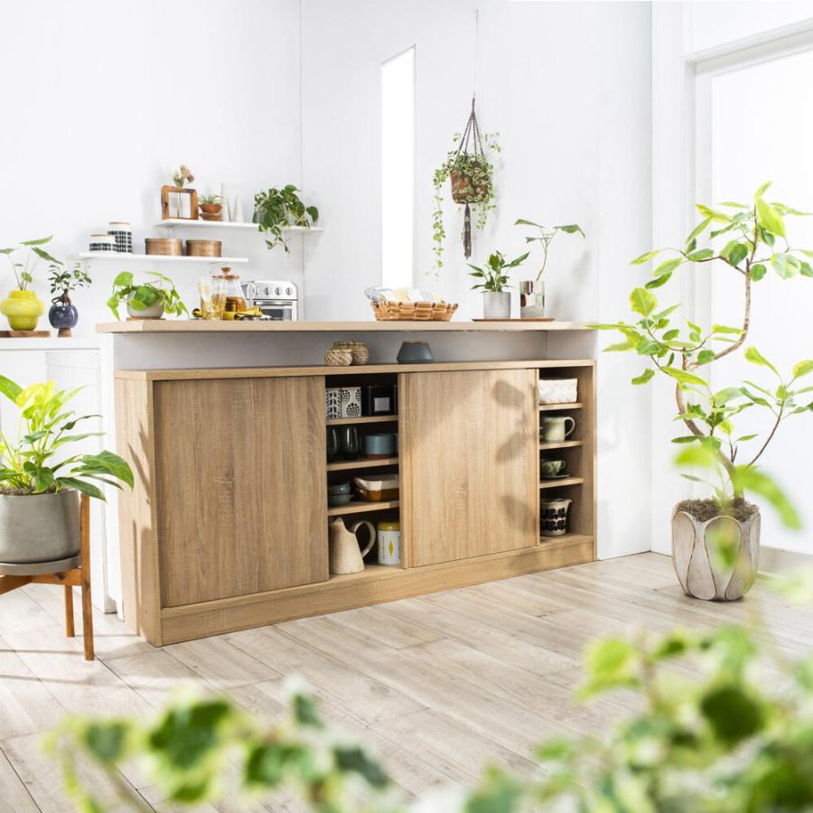 dinos（ディノス） 大容量引き戸カウンター下収納 幅180cm キッチン