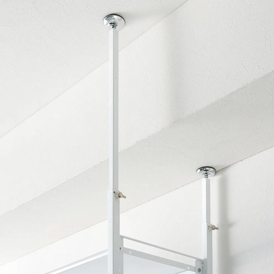 〈奥行36cm・幅63cm-92cm〉幅も高さもピッタリ！伸縮式スチールラック 本棚 ラック シェルフ 突っ張り収納 588803 ディノス_9