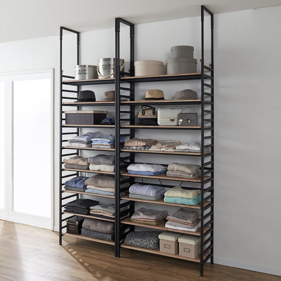 家具 収納 本棚 ラック シェルフ メタルラック スチールラック ブルックリン風突っ張りラック 幅90cm 奥行33cm 高さ218 250cm 6716 ディノス家具yahoo ショッピング店 通販 Yahoo ショッピング