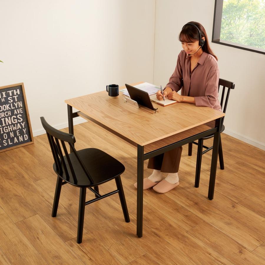 ホームオフィス家具 棚付き アイアン 家電やモバイルが使いやすいダイニングテーブル 幅120cm 822727｜dinos-kagu｜03