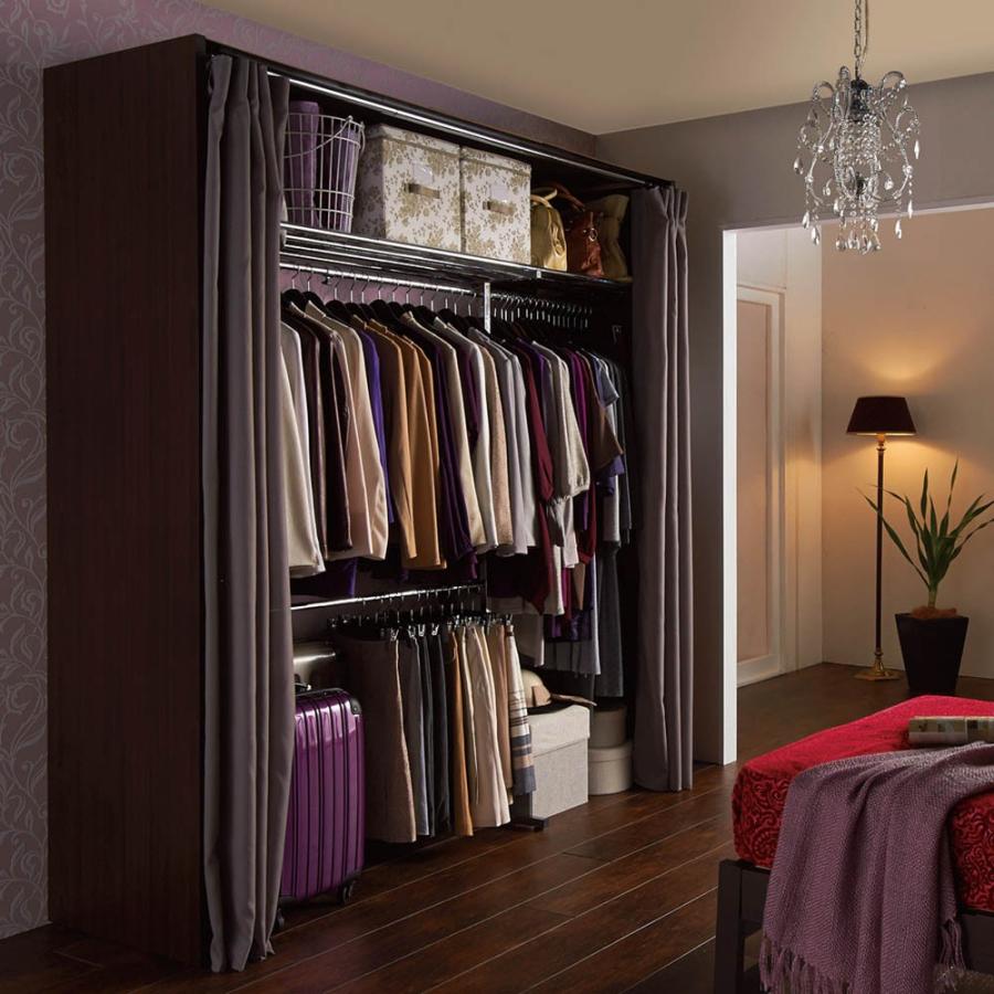 家具 収納 衣類収納 クローゼットハンガー カバー カーテン付き アーバンスタイルクローゼットハンガー 引き出しなし 幅145 250cm対応 Lr0144 Lr0144 ディノス家具yahoo ショッピング店 通販 Yahoo ショッピング