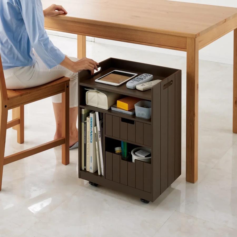 dinos（ディノス） 隠せるリビング整理ワゴン モバイル収納タイプ 幅