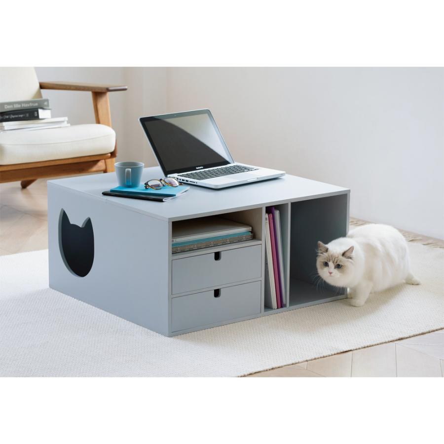 旅行用品 ホビー ペット ペット用品 猫と暮らす家具 家具 収納 テーブル 机 ネコと楽しむミニテーブル 猫が遊べるトンネル付きリビングテーブル ディノス Paypayモール店 通販 Paypayモール