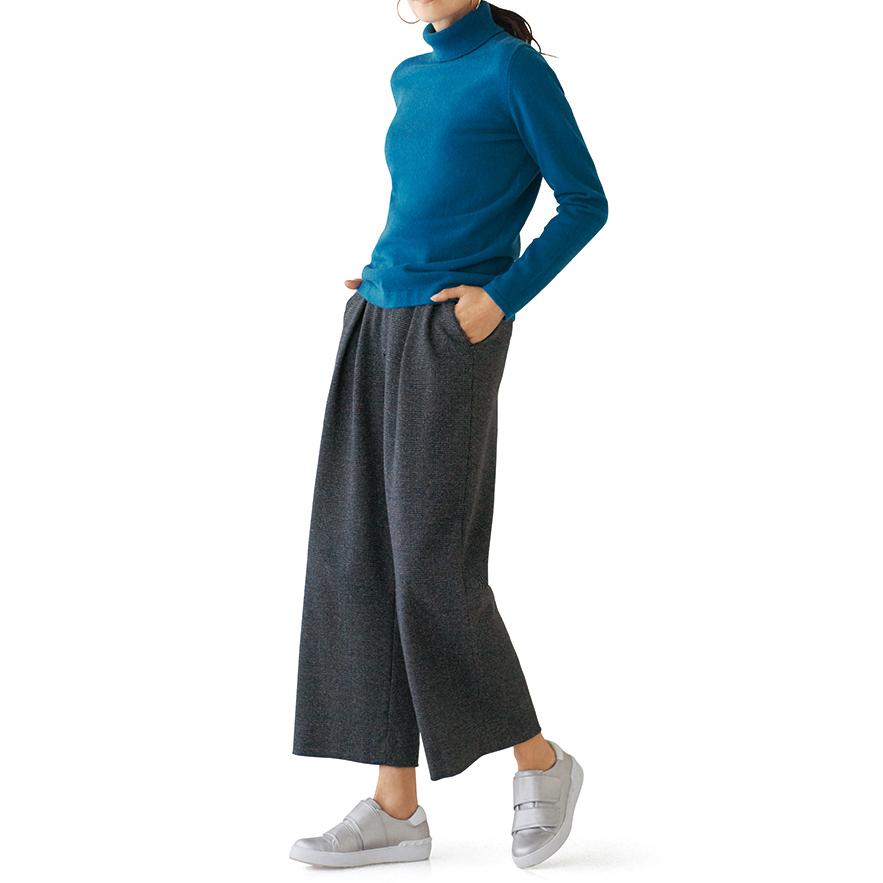 ファッション パンツ ブーツカット ワイドパンツ 先染めグレンチェック ワイド クロップドパンツ 9701 ディノス Paypayモール店 通販 Paypayモール