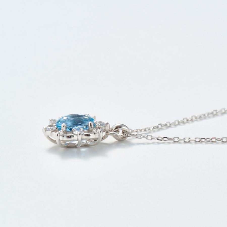 ルミナラ Pt 0.3ct サンタマリアカラーアクアマリン ペンダント ジュエリー アクセサリー プラチナ製 J12611 ディノスの画像